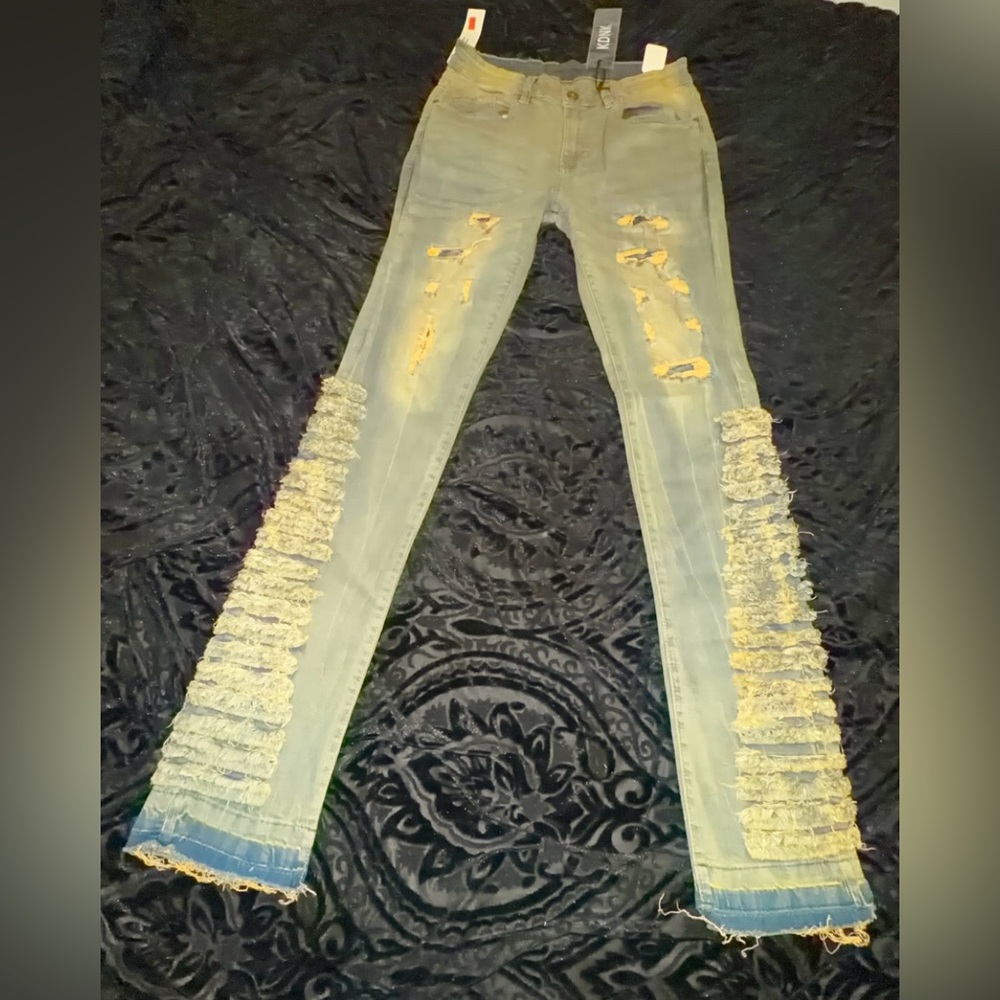KDNK Staked Jeans Sz 32x36 New With Tags